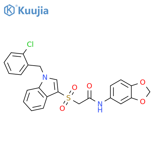 N-(2H-1,3-benzodioxol-5-yl)-2-({1-(2-chlorophenyl)methyl-1H-indol-3-yl}sulfonyl)acetamide structure