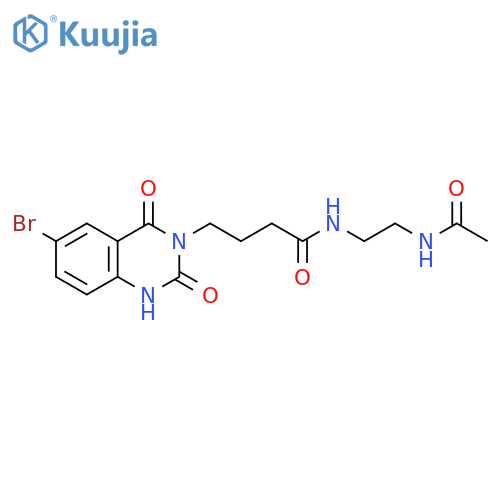 4-(6-bromo-2,4-dioxo-1,2,3,4-tetrahydroquinazolin-3-yl)-N-(2-acetamidoethyl)butanamide structure