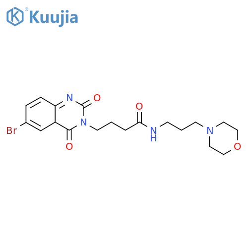 4-(6-bromo-2,4-dioxo-1,2,3,4-tetrahydroquinazolin-3-yl)-N-3-(morpholin-4-yl)propylbutanamide structure