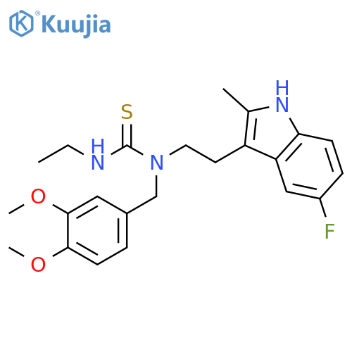 1-(3,4-dimethoxyphenyl)methyl-3-ethyl-1-2-(5-fluoro-2-methyl-1H-indol-3-yl)ethylthiourea structure