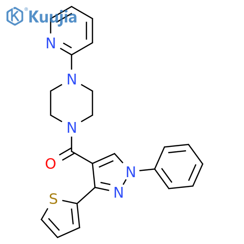 Methanone, [1-phenyl-3-(2-thienyl)-1H-pyrazol-4-yl][4-(2-pyridinyl)-1-piperazinyl]- structure