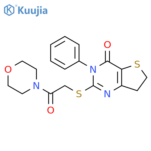 2-{2-(morpholin-4-yl)-2-oxoethylsulfanyl}-3-phenyl-3H,4H,6H,7H-thieno3,2-dpyrimidin-4-one structure
