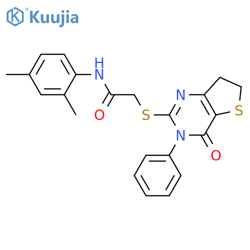 N-(2,4-dimethylphenyl)-2-({4-oxo-3-phenyl-3H,4H,6H,7H-thieno3,2-dpyrimidin-2-yl}sulfanyl)acetamide structure