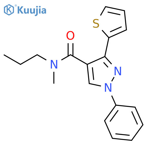 1H-PYRAZOLE-4-CARBOXAMIDE, N-METHYL-1-PHENYL-N-PROPYL-3-(2-THIENYL)- structure