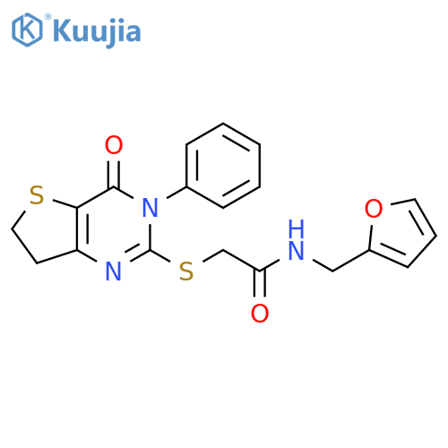 N-(furan-2-yl)methyl-2-({4-oxo-3-phenyl-3H,4H,6H,7H-thieno3,2-dpyrimidin-2-yl}sulfanyl)acetamide structure