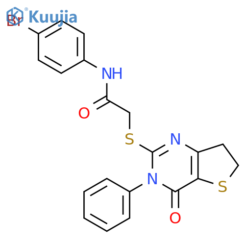 N-(4-bromophenyl)-2-({4-oxo-3-phenyl-3H,4H,6H,7H-thieno3,2-dpyrimidin-2-yl}sulfanyl)acetamide structure
