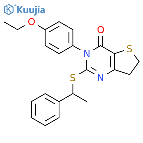 3-(4-ethoxyphenyl)-2-(1-phenylethyl)sulfanyl-3H,4H,6H,7H-thieno3,2-dpyrimidin-4-one structure