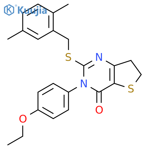 2-{(2,5-dimethylphenyl)methylsulfanyl}-3-(4-ethoxyphenyl)-3H,4H,6H,7H-thieno3,2-dpyrimidin-4-one structure