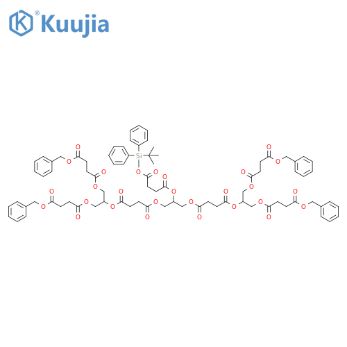 5,8,13,17,22,25-Hexaoxanonacosanedioic acid, 15-[4-[[(1,1-dimethylethyl)diphenylsilyl]oxy]-1,4-dioxobutoxy]-7,23-bis[[1,4-dioxo-4-(phenylmethoxy)butoxy]methyl]-4,9,12,18,21,26-hexaoxo-, 1,29-bis(phenylmethyl) ester structure