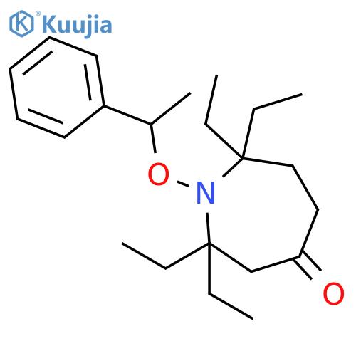 4H-AZEPIN-4-ONE, 2,2,7,7-TETRAETHYLHEXAHYDRO-1-(1-PHENYLETHOXY)- structure