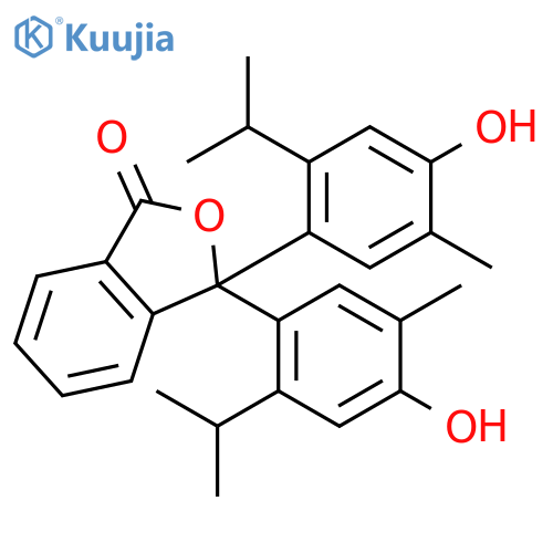 3,3-bis[4-hydroxy-5-methyl-2-(1-methylethyl)phenyl]-2-benzofuran-1(3H)-one structure