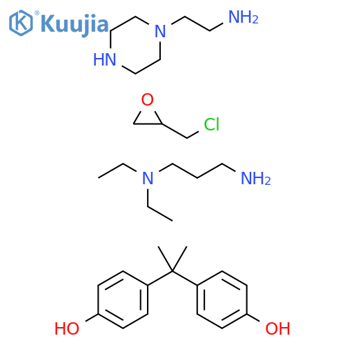 Phenol, 4,4-(1-methylethylidene)bis-, polymer with (chloromethyl)oxirane, N,N-diethyl-1,3-propanediamine and 1-piperazineethanamine structure