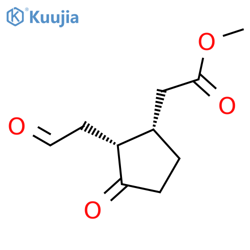 CYCLOPENTANEACETIC ACID, 3-OXO-2-(2-OXOETHYL)-, METHYL ESTER, CIS- structure