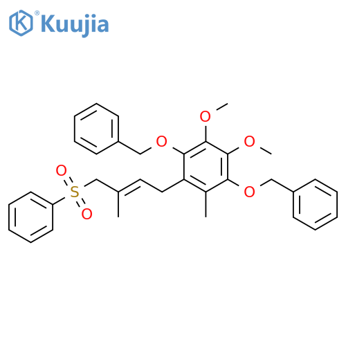 Benzene,1,2-dimethoxy-4-methyl-5-[(2E)-3-methyl-4-(phenylsulfonyl)-2-butenyl]-3,6-bis(phenylmethoxy)- structure