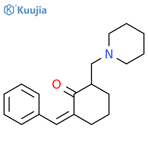 Cyclohexanone, 2-(phenylmethylene)-6-(1-piperidinylmethyl)-, (2E)- structure