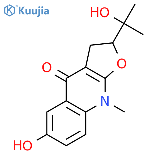 6-hydroxy-2-(2-hydroxypropan-2-yl)-9-methyl-2,3-dihydrofuro[2,3-b]quinolin-4-one structure