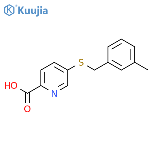 5-((3-Methylbenzyl)thio)picolinic acid structure