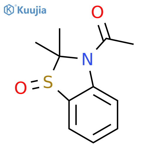 Benzothiazole, 3-acetyl-2,3-dihydro-2,2-dimethyl-, 1-oxide structure