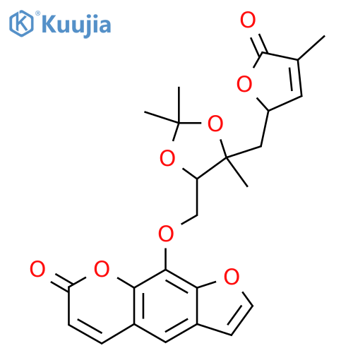 9-[[2,2,5-Trimethyl-5-[(4-methyl-5-oxo-2H-furan-2-yl)methyl]-1,3-dioxolan-4-yl]methoxy]furo[3,2-g]chromen-7-one structure