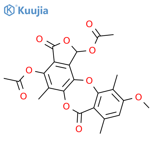 1,4-Diacetoxy-10-methoxy-5,8,11-trimethyl-1H-benzo[5,6][1,4]dioxepino[3,2-e]isobenzofuran-3,7-dion structure