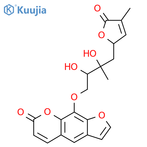 Oct-2-enonic acid, 2,3,5-trideoxy-2-methyl-6-C-methyl-8-O-(7-oxo-7H-furo[3,2-g][1]benzopyran-9-yl)-, γ-lactone structure