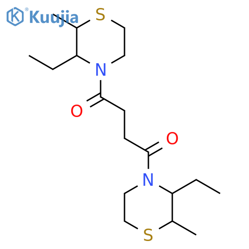 Thiomorpholine, 4,4'-(1,4-dioxo-1,4-butanediyl)bis[3-ethyl-2-methyl- structure