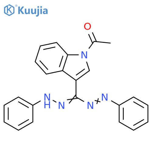 1H-Indole, 1-acetyl-3-[(phenylazo)(phenylhydrazono)methyl]- structure