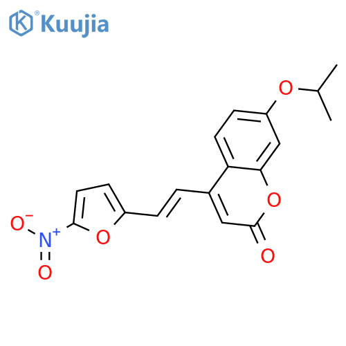 7-(1-methylethoxy)-4-[(E)-2-(5-nitrofuran-2-yl)ethenyl]-2H-chromen-2-one structure