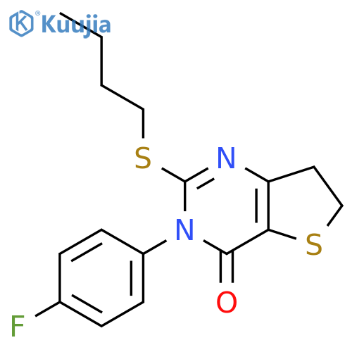 2-(butylsulfanyl)-3-(4-fluorophenyl)-3H,4H,6H,7H-thieno3,2-dpyrimidin-4-one structure