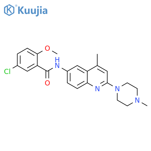 Benzamide, 5-chloro-2-methoxy-N-[4-methyl-2-(4-methyl-1-piperazinyl)-6-quinolinyl]- structure