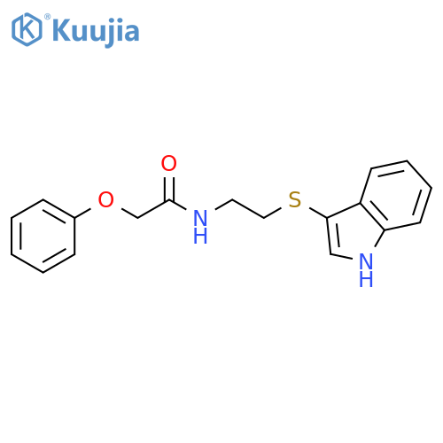 N-2-(1H-indol-3-ylsulfanyl)ethyl-2-phenoxyacetamide structure