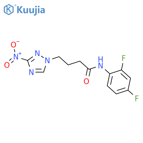 N-(2,4-Difluoro-phenyl)-4-(3-nitro-[1,2,4]triazol-1-yl)-butyramide structure