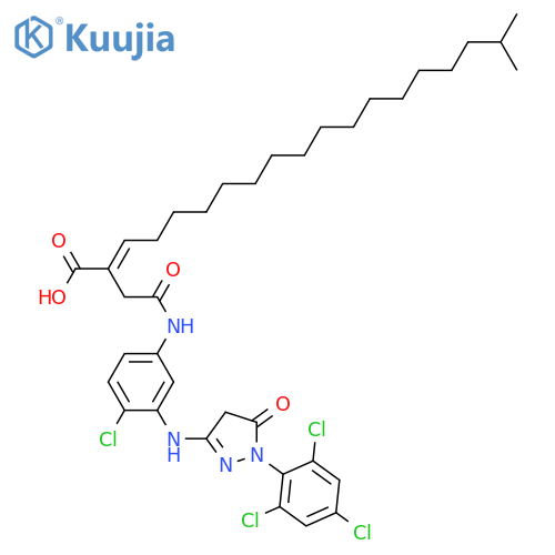 2-[2-[[4-chloro-3-[[4,5-dihydro-5-oxo-1-(2,4,6-trichlorophenyl)-1H-pyrazol-3-yl]amino]phenyl]amino]-2-oxoethyl]isoicosenoic acid structure