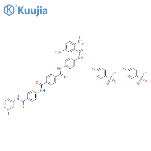6-amino-1-methyl-4-{[4-({[4-({4-[(1-methylpyridinium-3-yl)carbamoyl]phenyl}carbamoyl)phenyl]carbonyl}amino)phenyl]amino}quinolinium bis(4-methylbenzenesulfonate) structure
