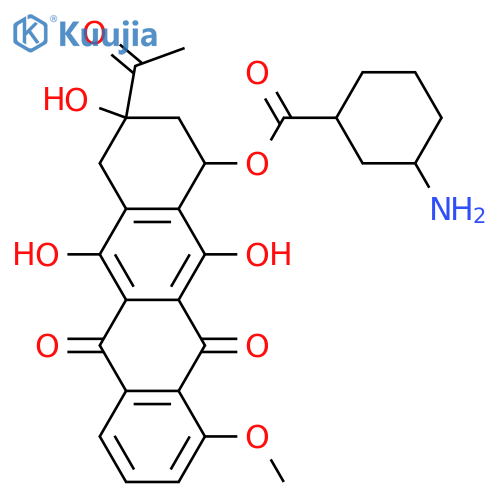 (3-Acetyl-3,5,12-trihydroxy-10-methoxy-6,11-dioxo-2,4-dihydro-1H-tetracen-1-yl) 3-aminocyclohexane-1-carboxylate structure