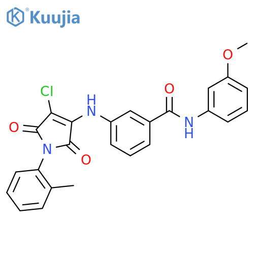 3-{[4-chloro-1-(2-methylphenyl)-2,5-dioxo-2,5-dihydro-1H-pyrrol-3-yl]amino}-N-(3-methoxyphenyl)benzamide structure