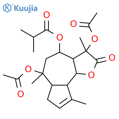 (3S,3aR,4S,6S,6aR,9aS,9bS)-3,6-bis(acetyloxy)-3,6,9-trimethyl-2-oxo-2,3,3a,4,5,6,6a,7,9a,9b-decahydroazuleno[4,5-b]furan-4-yl 2-methylpropanoate structure