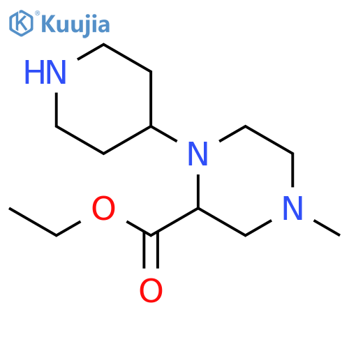 2-Piperazinecarboxylic acid, 4-methyl-1-(4-piperidinyl)-, ethyl ester structure
