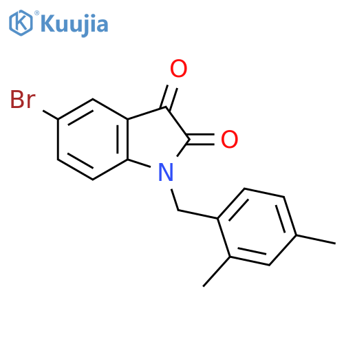 5-bromo-1-(2,4-dimethylbenzyl)-1H-indole-2,3-dione structure
