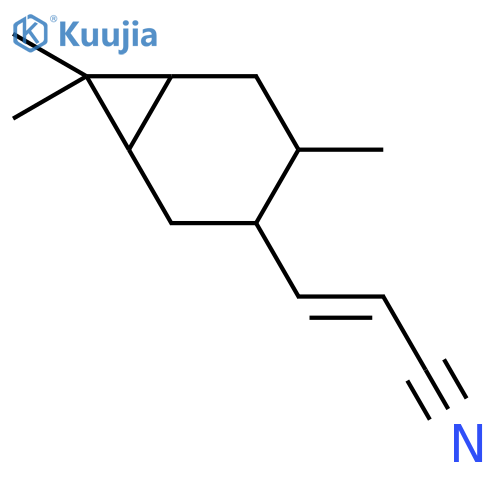 3-(4,7,7-trimethylbicyclo[4.1.0]hept-3-yl)acrylonitrile structure