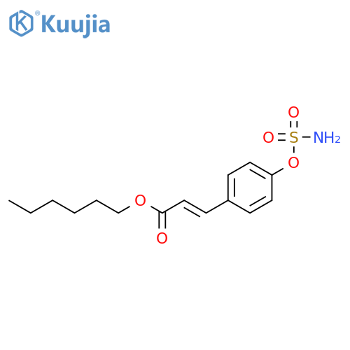 2-PROPENOIC ACID, 3-[4-[(AMINOSULFONYL)OXY]PHENYL]-, HEXYL ESTER, (2E)- structure