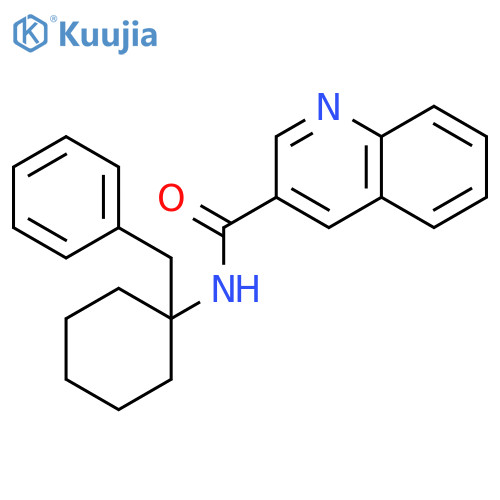 3-Quinolinecarboxamide, N-[1-(phenylmethyl)cyclohexyl]- structure