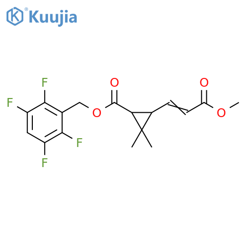 Cyclopropanecarboxylic acid,3-(3-methoxy-3-oxo-1-propenyl)-2,2-dimethyl-,(2,3,5,6-tetrafluorophenyl)methyl ester structure