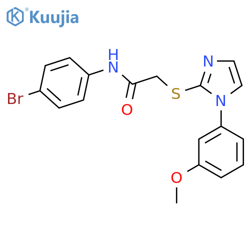 N-(4-bromophenyl)-2-{[1-(3-methoxyphenyl)-1H-imidazol-2-yl]sulfanyl}acetamide structure