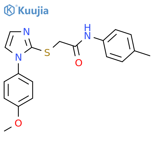 2-{1-(4-methoxyphenyl)-1H-imidazol-2-ylsulfanyl}-N-(4-methylphenyl)acetamide structure