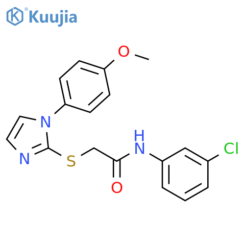 N-(3-chlorophenyl)-2-{1-(4-methoxyphenyl)-1H-imidazol-2-ylsulfanyl}acetamide structure