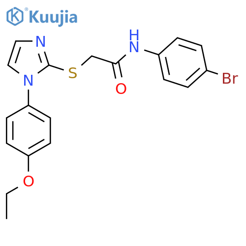 N-(4-bromophenyl)-2-{[1-(4-ethoxyphenyl)-1H-imidazol-2-yl]sulfanyl}acetamide structure