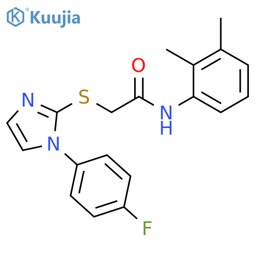 N-(2,3-dimethylphenyl)-2-{1-(4-fluorophenyl)-1H-imidazol-2-ylsulfanyl}acetamide structure
