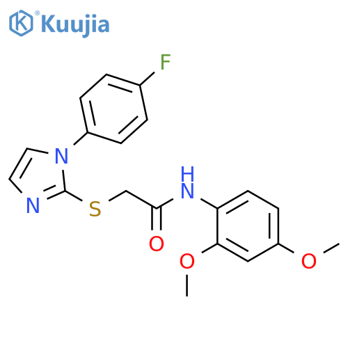 N-(2,4-dimethoxyphenyl)-2-{1-(4-fluorophenyl)-1H-imidazol-2-ylsulfanyl}acetamide structure