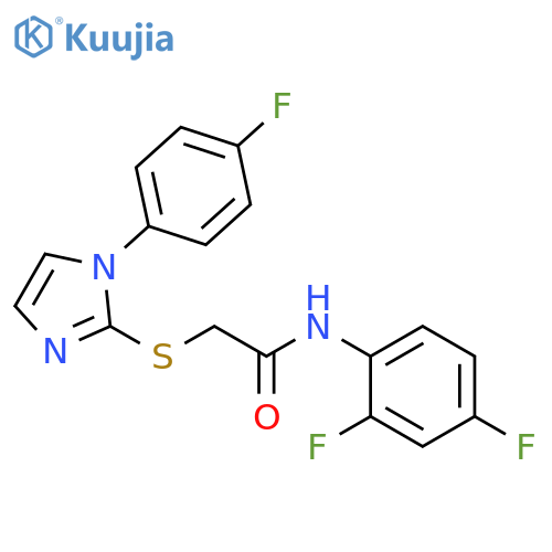 N-(2,4-difluorophenyl)-2-{1-(4-fluorophenyl)-1H-imidazol-2-ylsulfanyl}acetamide structure